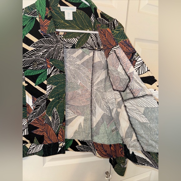Cynthia Rowley Tropical safari Print Linen Viscose Jacket Multicolor Size Medium - Picture 7 of 10